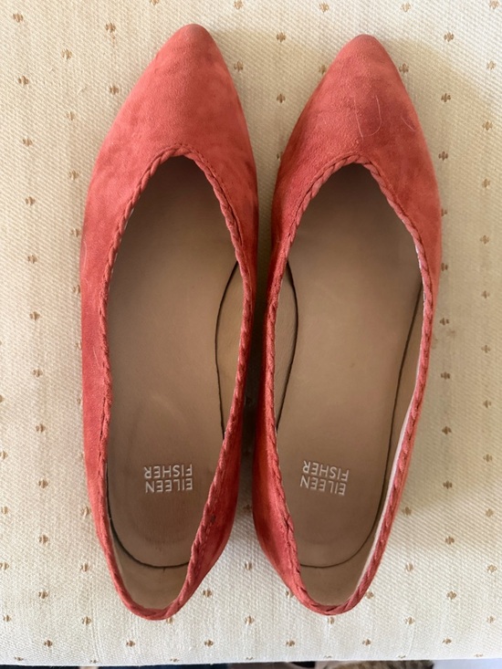 Eileen Fisher Shoes - Eileen Fisher rust colored Suede Pointed Ballet Flats